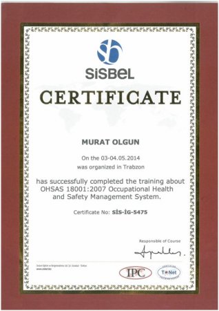 Sertifikalarımız...