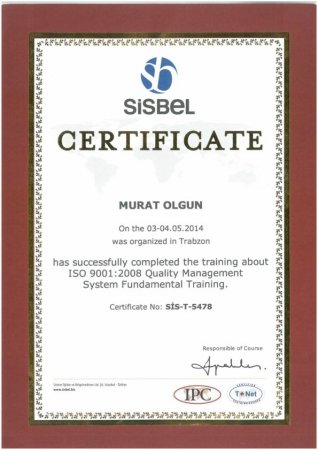 Sertifikalarımız...