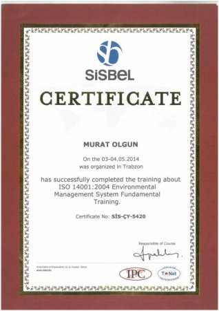 Sertifikalarımız...