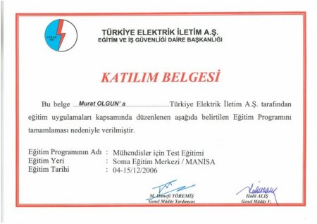 Sertifikalarımız...