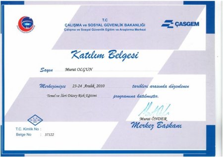 Sertifikalarımız...